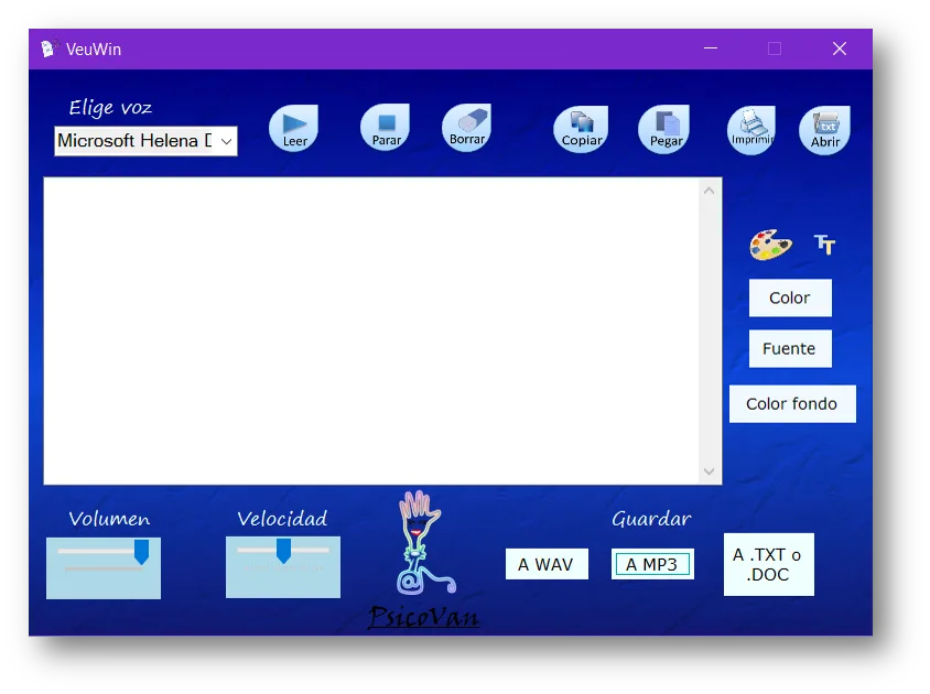 VeuWin – texto a voz para Windows