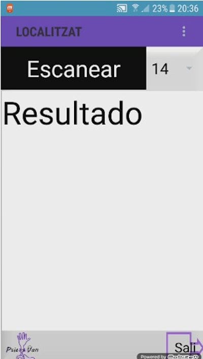 imagen de la app con los botones